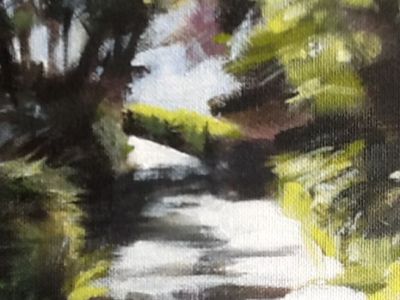 Lesley Wiseman-Orr - Acrylics - Summer light on lane, Baldernock - 1st Place