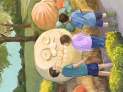 Lola Christie - Oil on canvas - Pumpkin Season USA Style