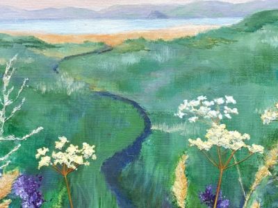 Kate Blackie - Mixed Media - Path to the Beach on a Summer Evening