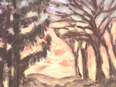 Irene Cochran - Oil on canvas - Winter Sunset Milngavie 2021
